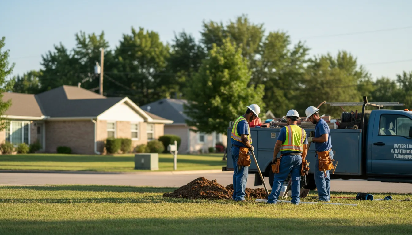 Residential water line and bathroom plumbing service in New Franken, WI
